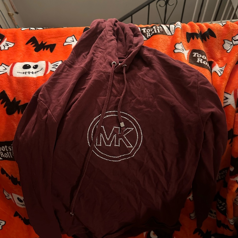 Michael Kors Maroon Rhinestone Hoodie